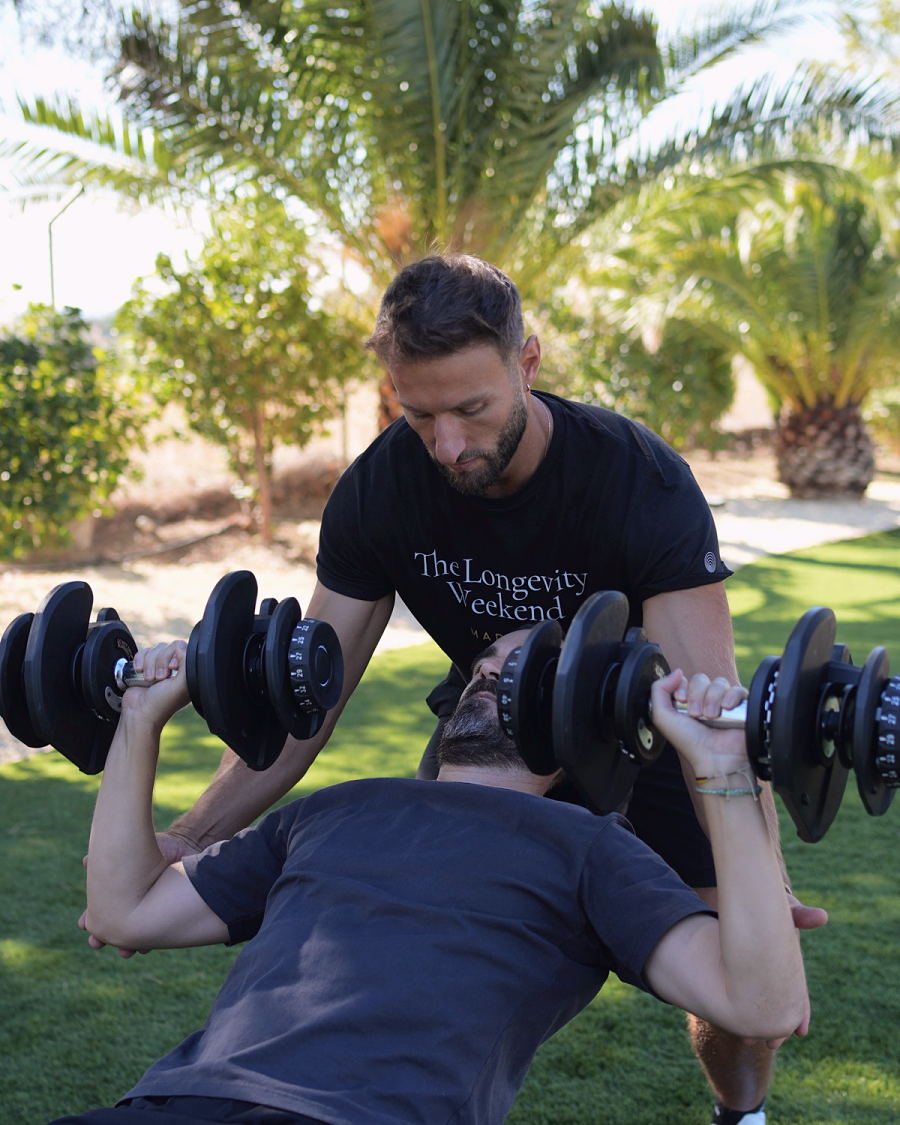 Test de fuerza por grupo muscular con mancuernas